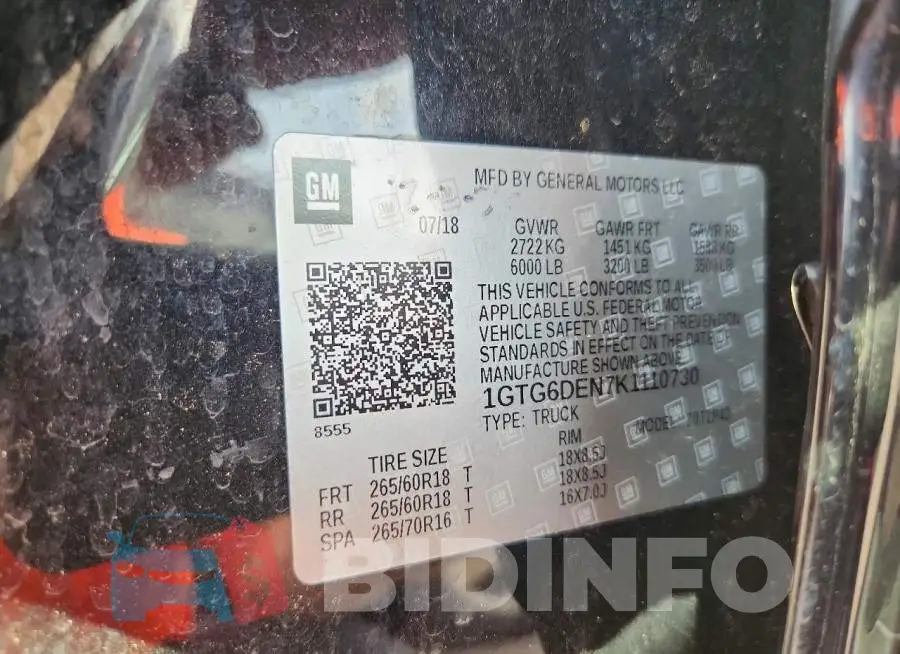 1GTG6DEN7K1110730 Photo# 12