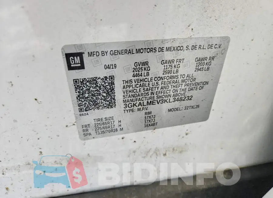 3GKALMEV3KL348232 Photo# 12