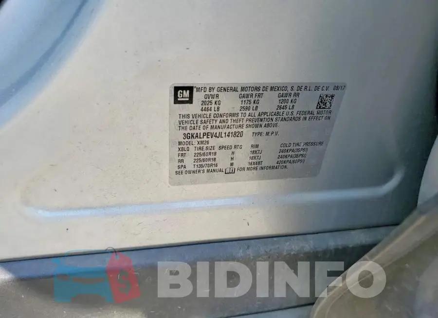 3GKALPEV4JL141820 Photo# 13