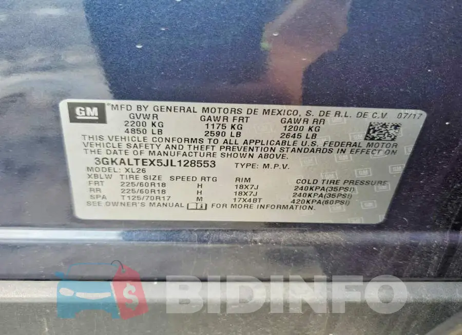 3GKALTEX5JL128553 Photo# 14