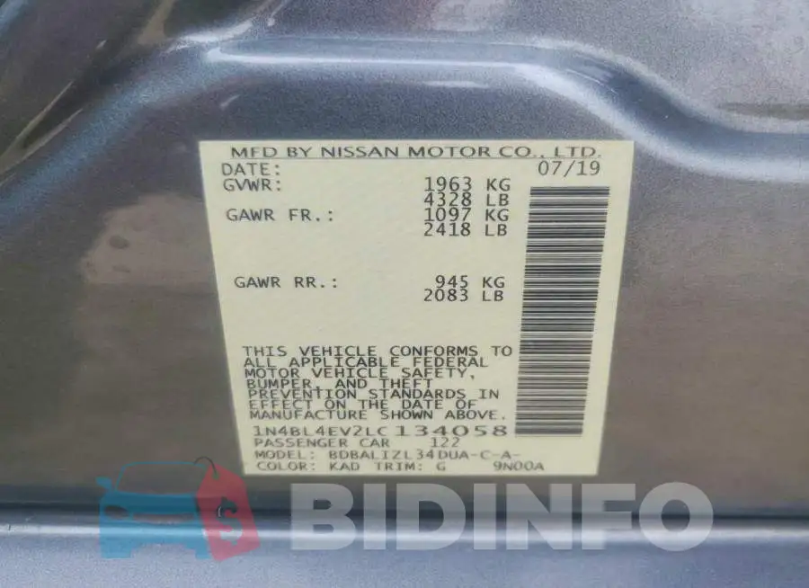 1N4BL4EV2LC134058 Photo# 12