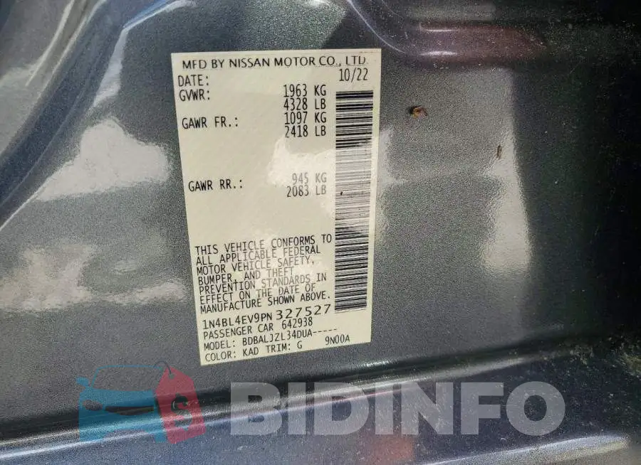1N4BL4EV9PN327527 Photo# 13