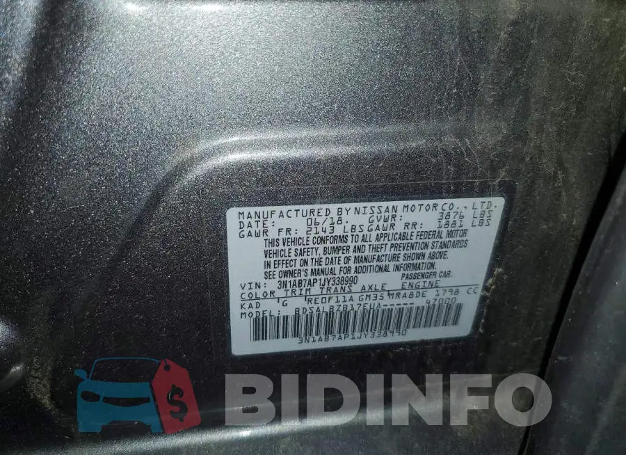 3N1AB7AP1JY338990 Photo# 12