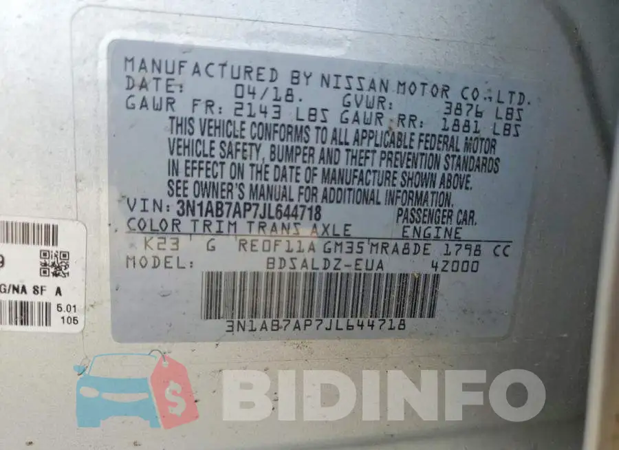 3N1AB7AP7JL644718 Photo# 12