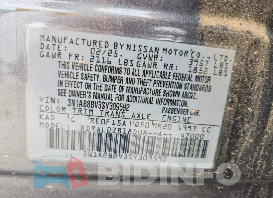 3N1AB8BV3SY309592 Photo# 12