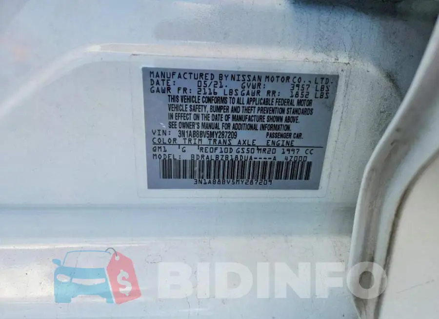 3N1AB8BV5MY287209 Photo# 12