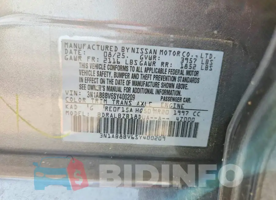 3N1AB8BV6SY400209 Photo# 12