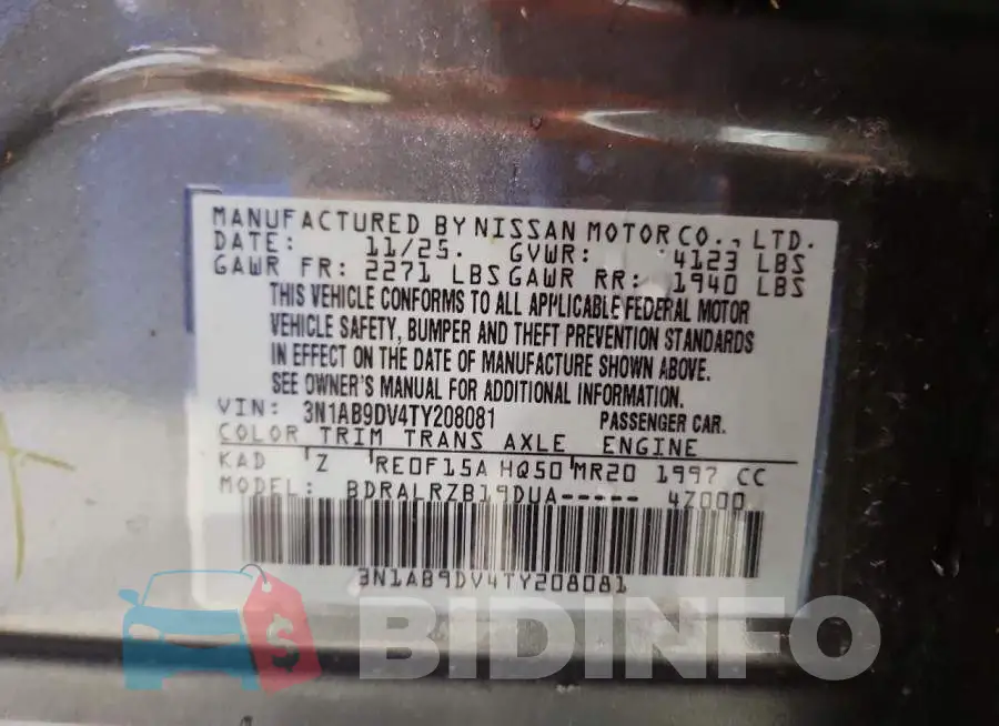 3N1AB9DV4TY208081 Photo# 12