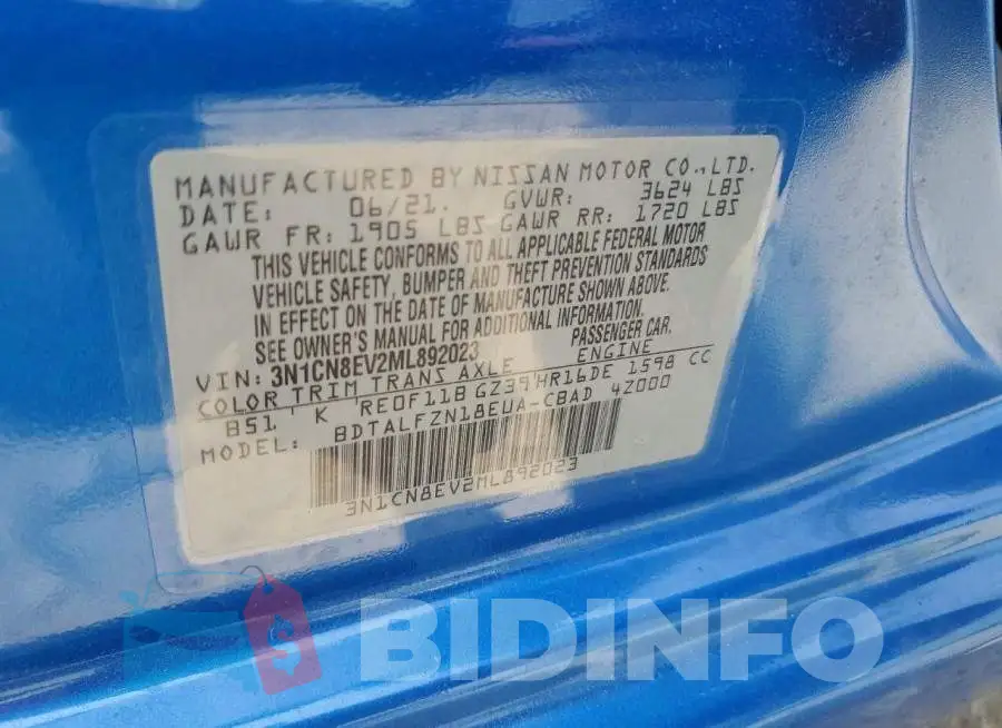 3N1CN8EV2ML892023 Photo# 13