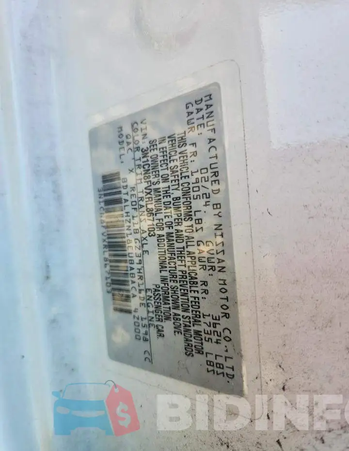 3N1CN8FVXRL867103 Photo# 13