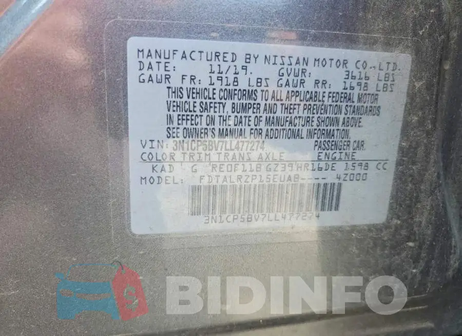 3N1CP5BV7LL477274 Photo# 13
