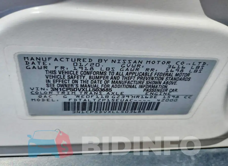 3N1CP5DVXLL503685 Photo# 13