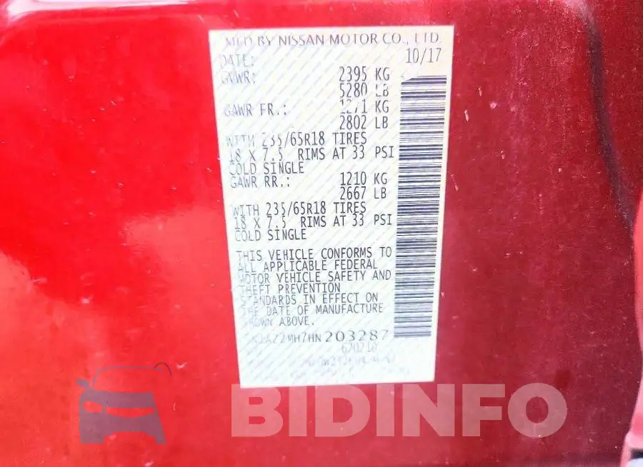5N1AZ2MH7HN203287 Photo# 13