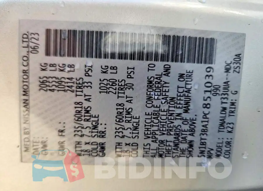 5N1BT3BA1PC851039 Photo# 13