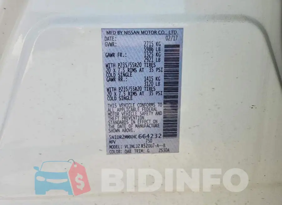 5N1DR2MMXHC664232 Photo# 13