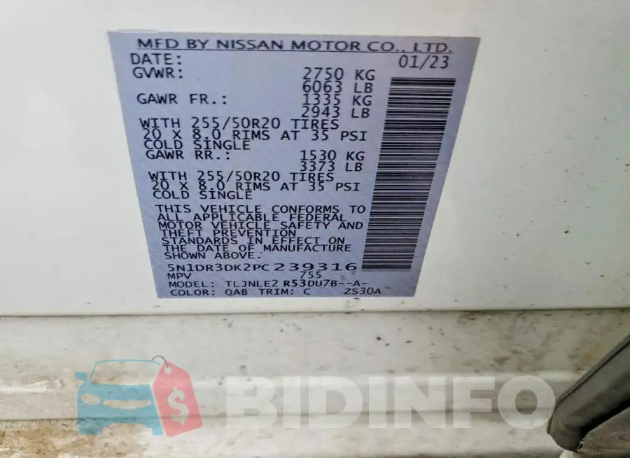 5N1DR3DK2PC239316 Photo# 13