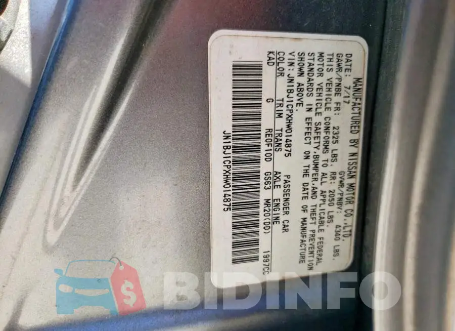 JN1BJ1CPXHW014875 Photo# 12