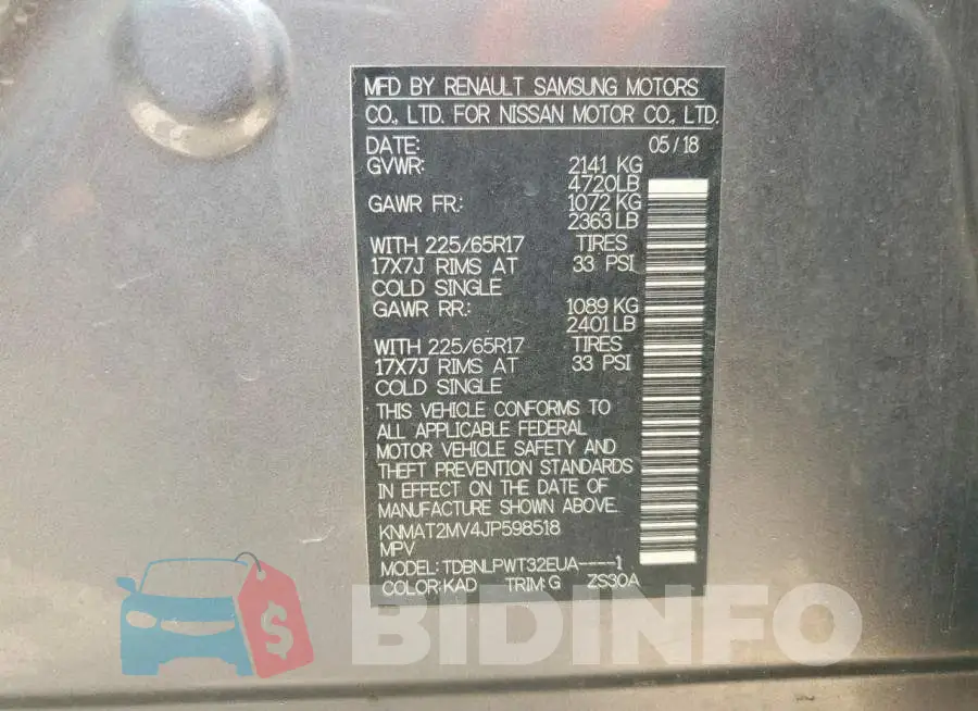 KNMAT2MV4JP598518 Photo# 13