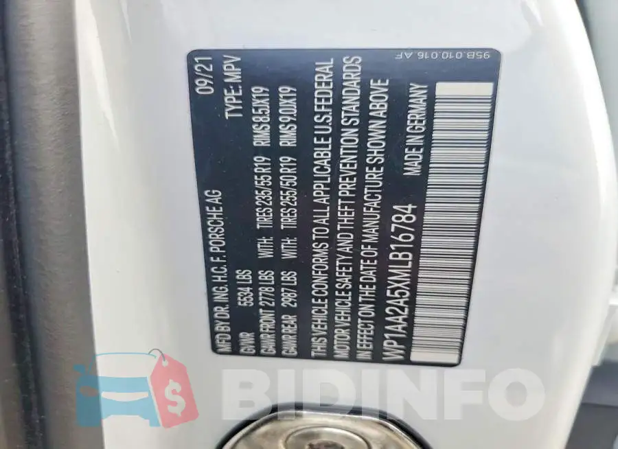 WP1AA2A5XMLB16784 Photo# 13