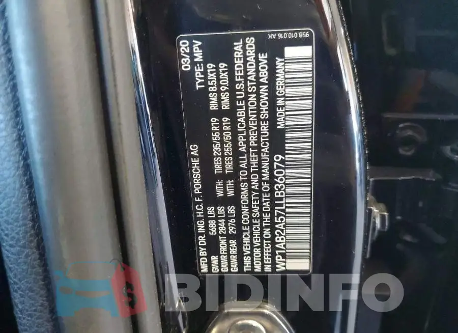WP1AB2A57LLB36079 Photo# 14
