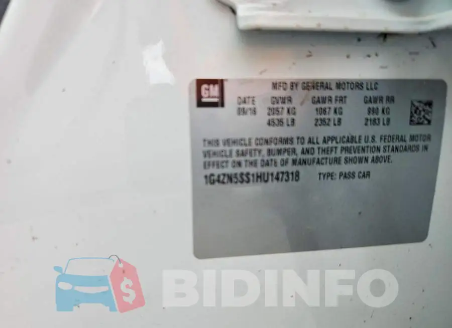 1G4ZN5SS1HU147318 Photo# 13