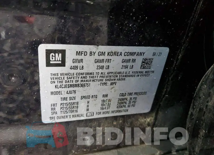 KL4CJESM8MB369751 Photo# 13