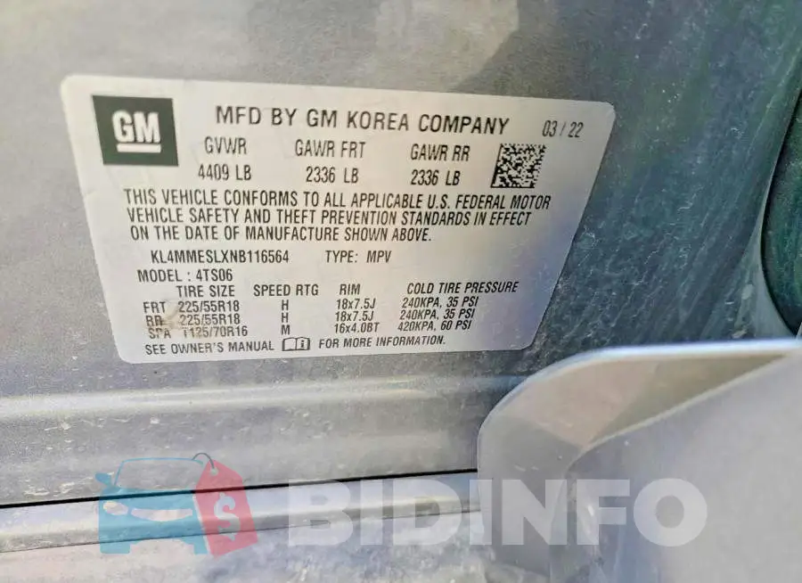 KL4MMESLXNB116564 Photo# 13