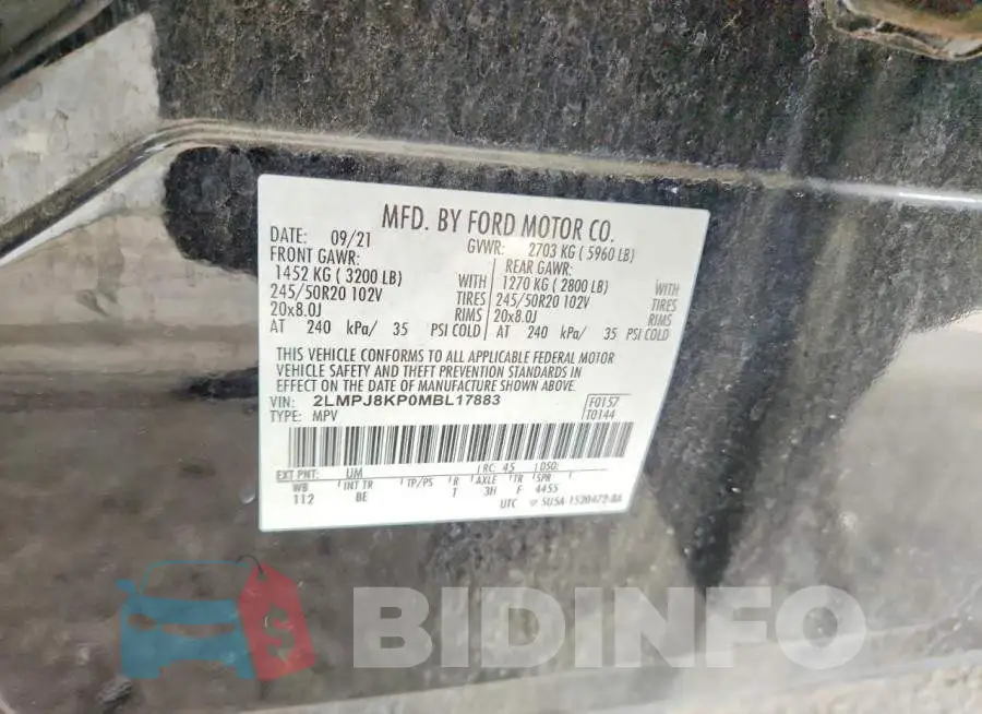 2LMPJ8KP0MBL17883 Photo# 13