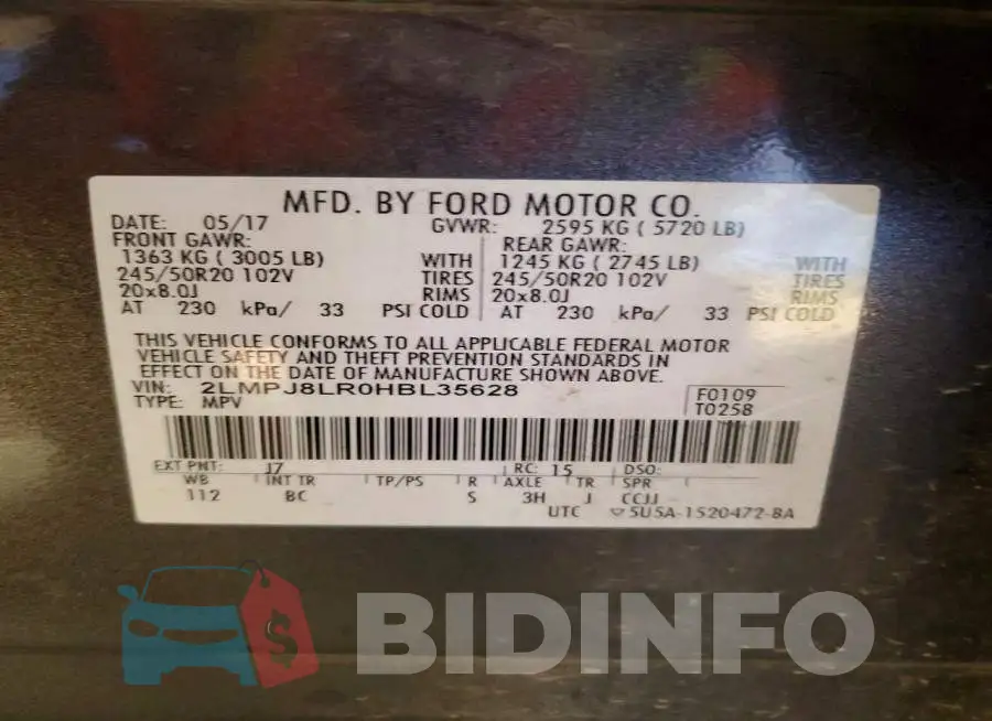 2LMPJ8LR0HBL35628 Photo# 13