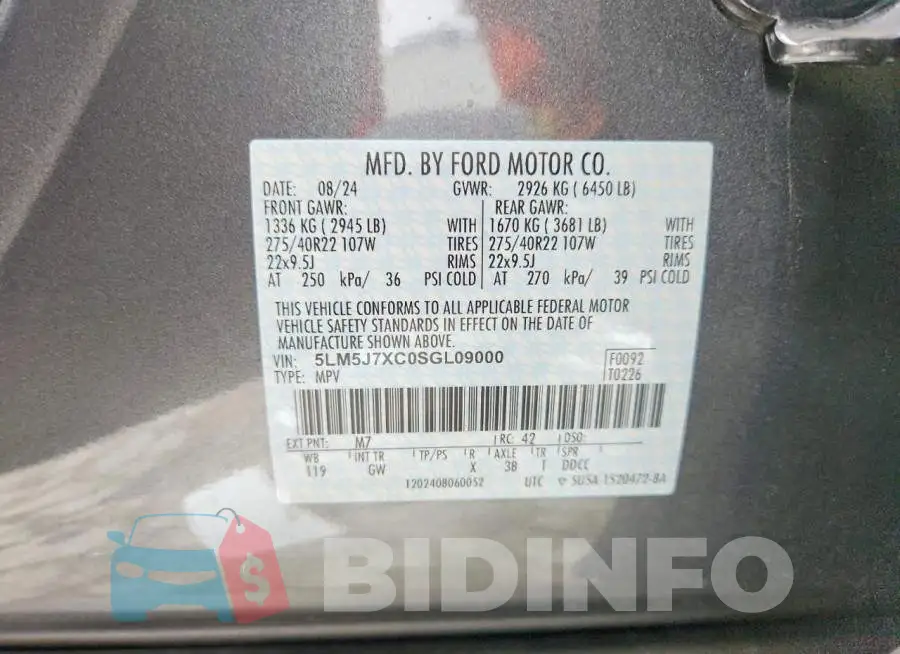 5LM5J7XC0SGL09000 Photo# 13