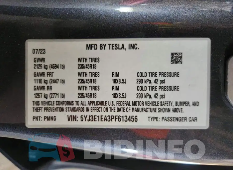 5YJ3E1EA3PF613456 Photo# 12