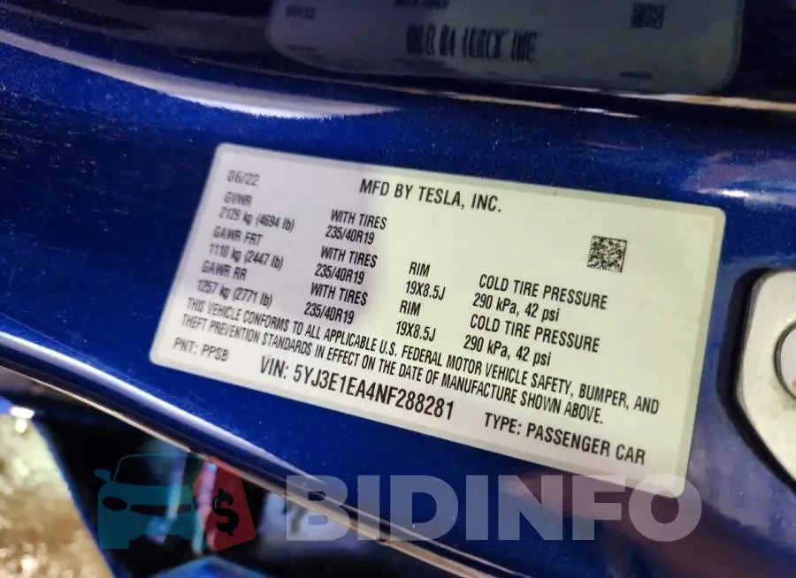 5YJ3E1EA4NF288281 Photo# 12