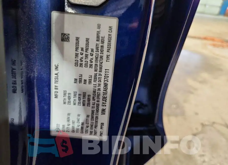 5YJ3E1EA6NF370111 Photo# 12
