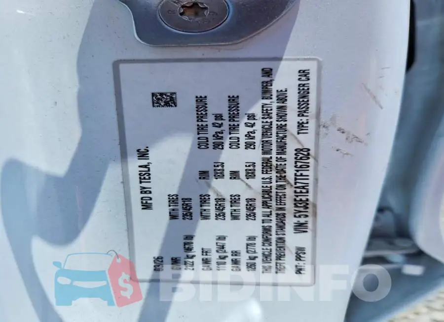 5YJ3E1EA7TF167628 Photo# 12