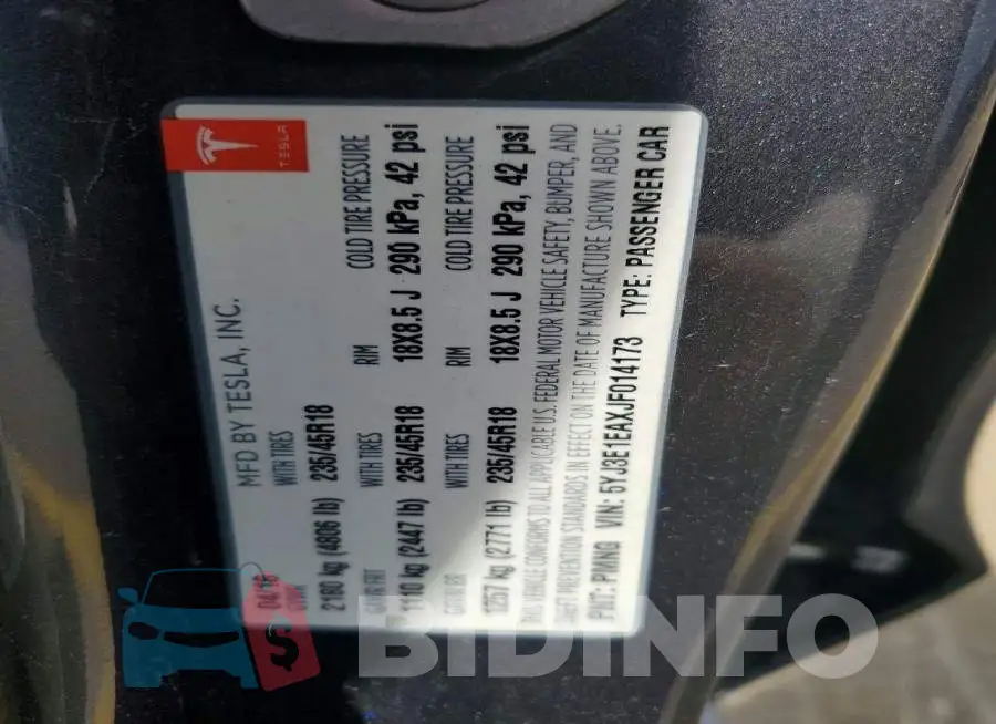 5YJ3E1EAXJF014173 Photo# 13
