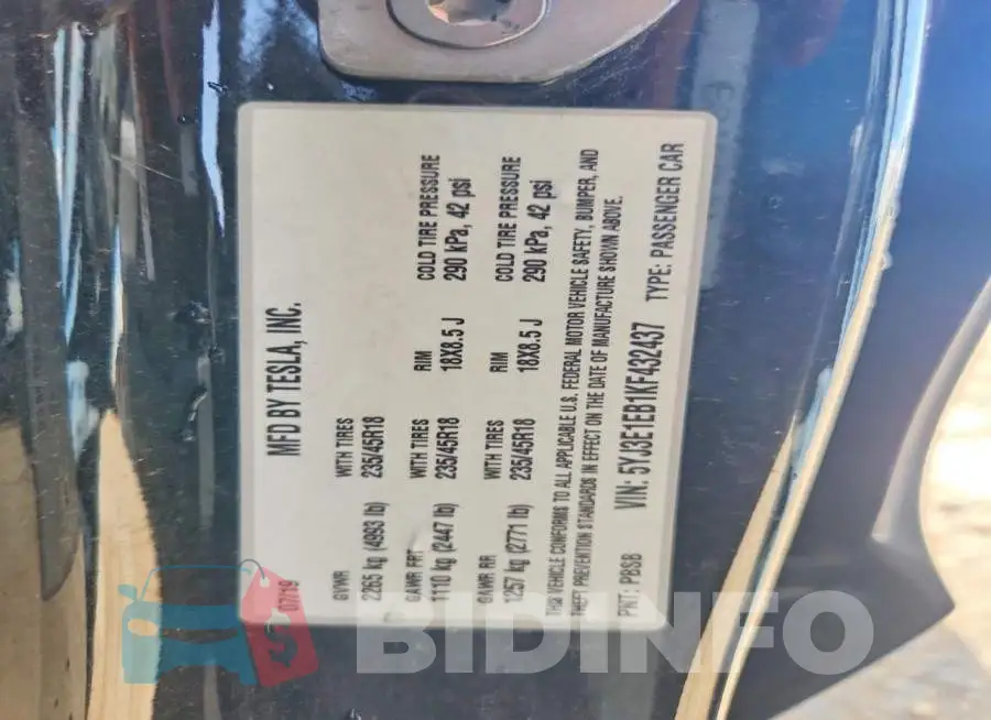5YJ3E1EB1KF432437 Photo# 12