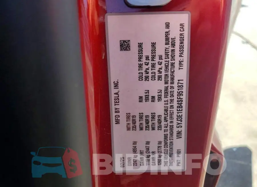 5YJ3E1EB4SF951871 Photo# 13