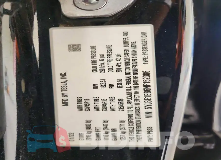 5YJ3E1EB6NF152386 Photo# 12
