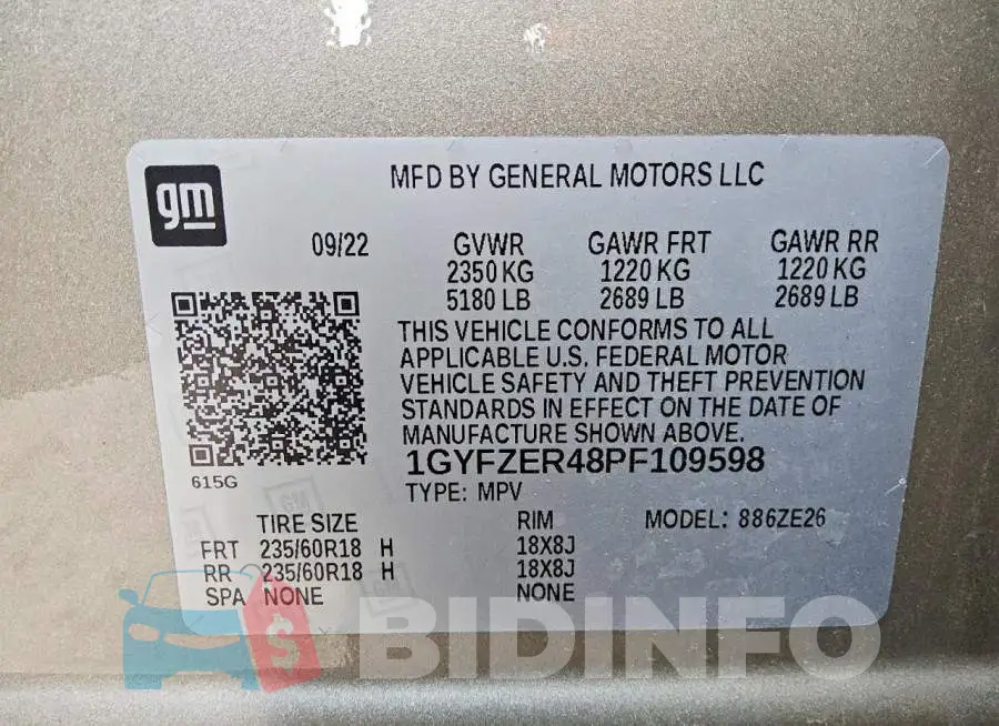 1GYFZER48PF109598 Photo# 13