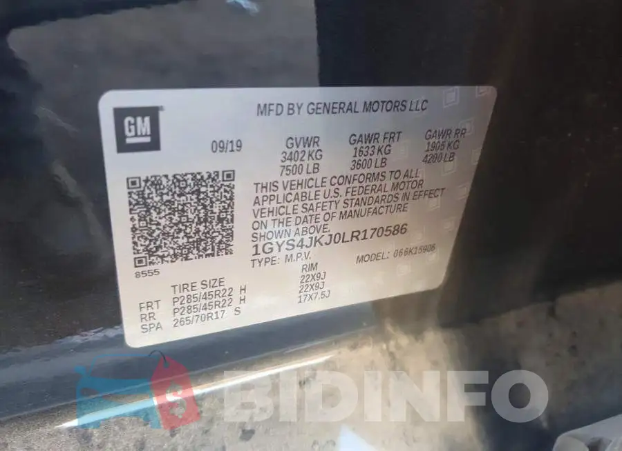 1GYS4JKJ0LR170586 Photo# 12