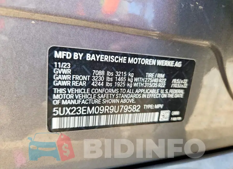 5UX23EM09R9U79582 Photo# 13