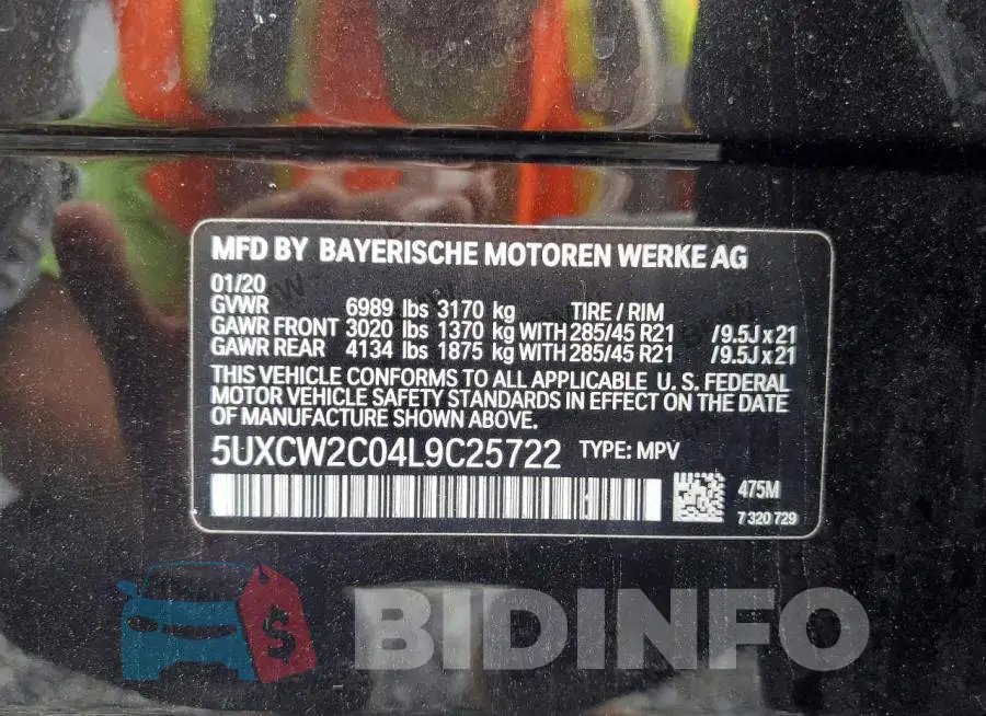 5UXCW2C04L9C25722 Photo# 13