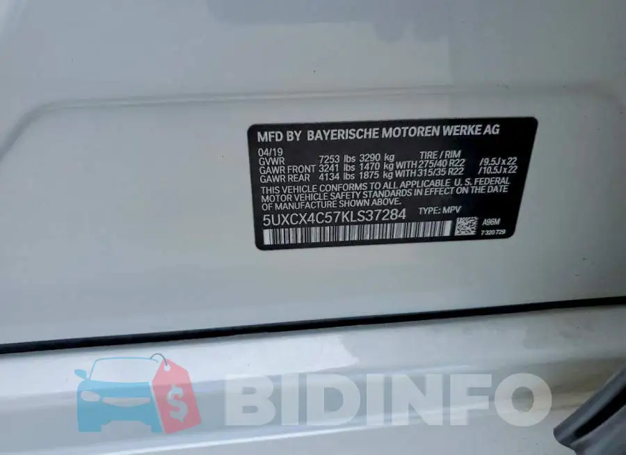 5UXCX4C57KLS37284 Photo# 12