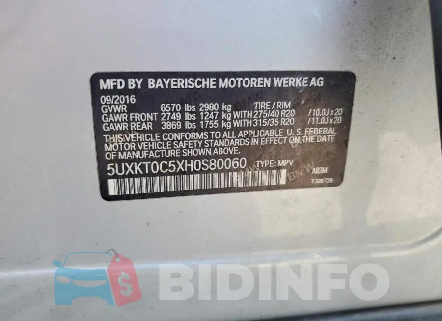 5UXKT0C5XH0S80060 Photo# 12