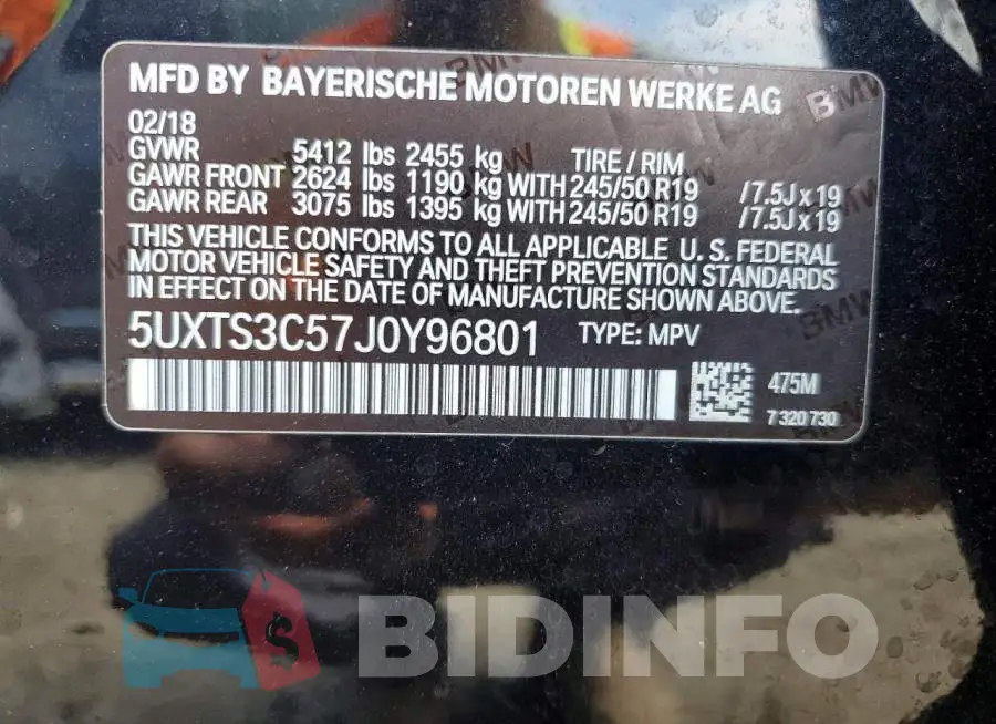 5UXTS3C57J0Y96801 Photo# 14