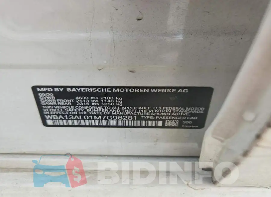 WBA13AL01M7G96281 Photo# 12