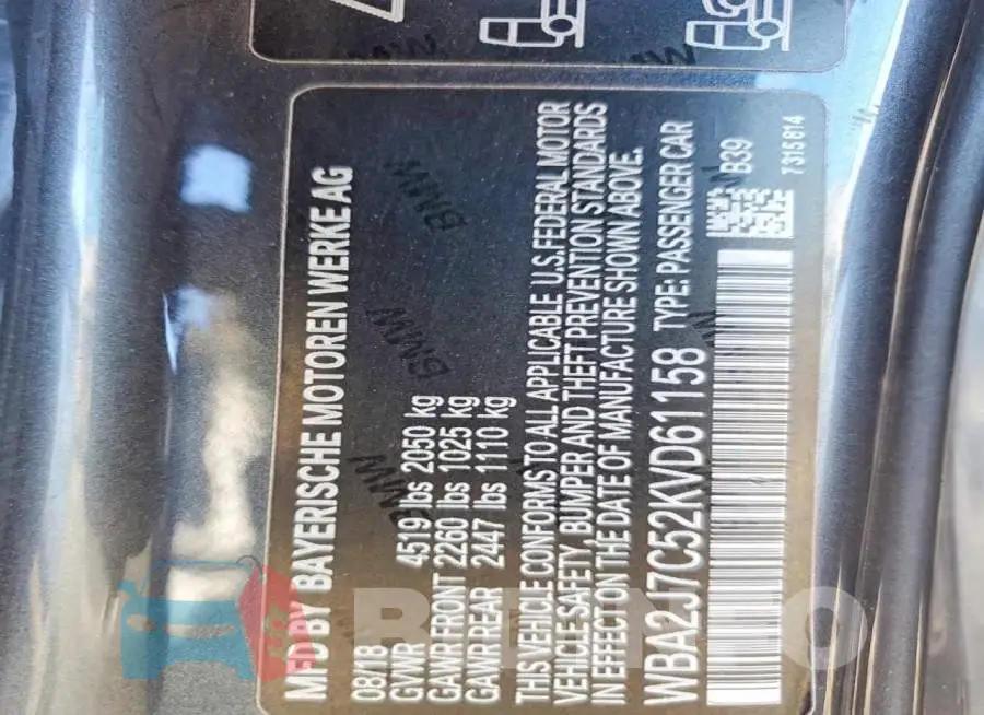 WBA2J7C52KVD61158 Photo# 12