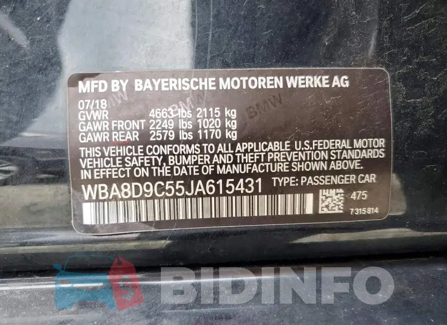 WBA8D9C55JA615431 Photo# 12