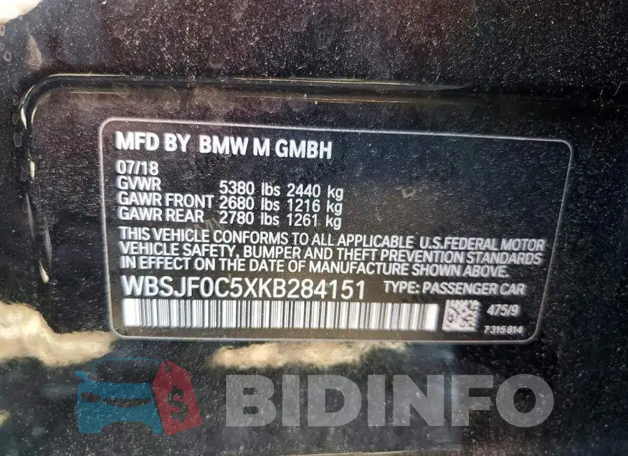 WBSJF0C5XKB284151 Photo# 12