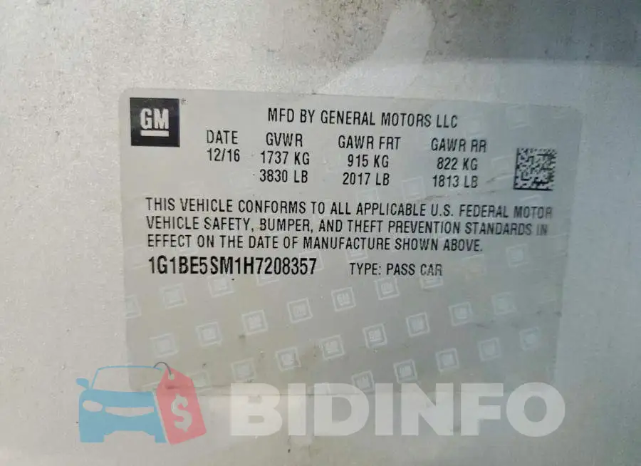 1G1BE5SM1H7208357 Photo# 12